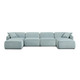 Travie Light Green Performance Corduroy Velvet 6-Piece Modular U-Sectional | BeBoldFurniture
