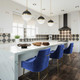 Beatrix Navy Velvet Counter Stool In Houston | BeBoldFurniture 