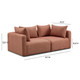 Hangover Sedona Red Textured Fabric Loveseat | BeBoldFurniture