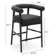 Spara Black Performance Vegan Leather Counter Stool | BeBoldFurniture