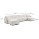 Travie White Sand Performance Corduroy Velvet 6-Piece Modular U-Sectional | BeBoldFurniture