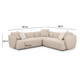 Sylvie Cream Boucle 3-Piece Sectional | BeBoldFurniture