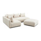 Hangover Cream Heavy Textured Fabric 4-Piece Modular Chaise Sectional | BeBoldFurniture