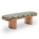 Ollie Olive Green Leopard Jacquard Bench | BeBoldFurniture