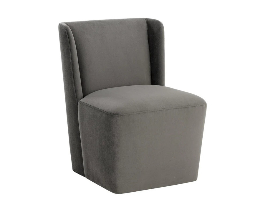Amita Wheeled Dining Chair - Piccolo Pebble - Be Bold Furniture