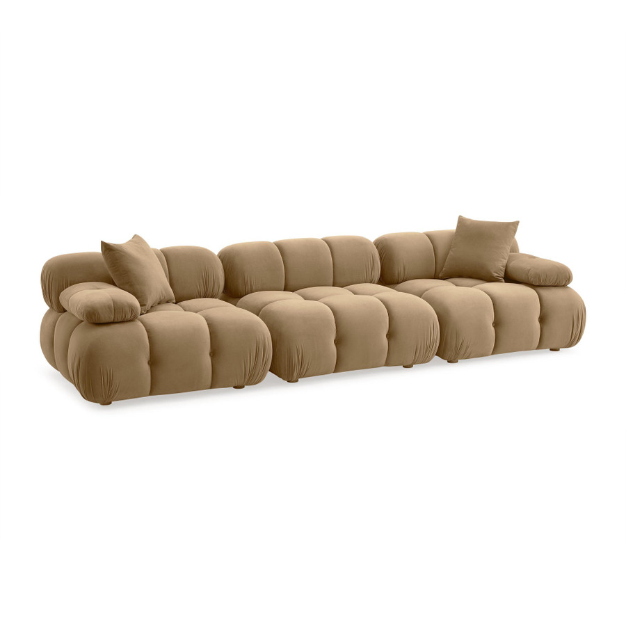 Calliope Cafe Au Lait Performance Velvet Modular Sofa | BeBoldFurniture