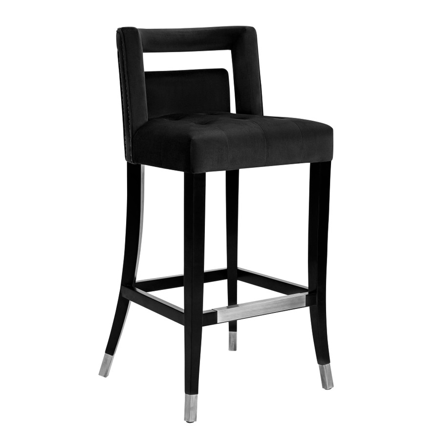 Hart Black Velvet Bar Stool | BeBoldFurniture