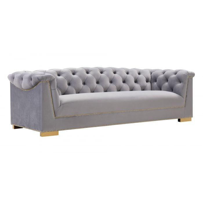 Farah Grey Velvet Sofa - Be Bold Furniture