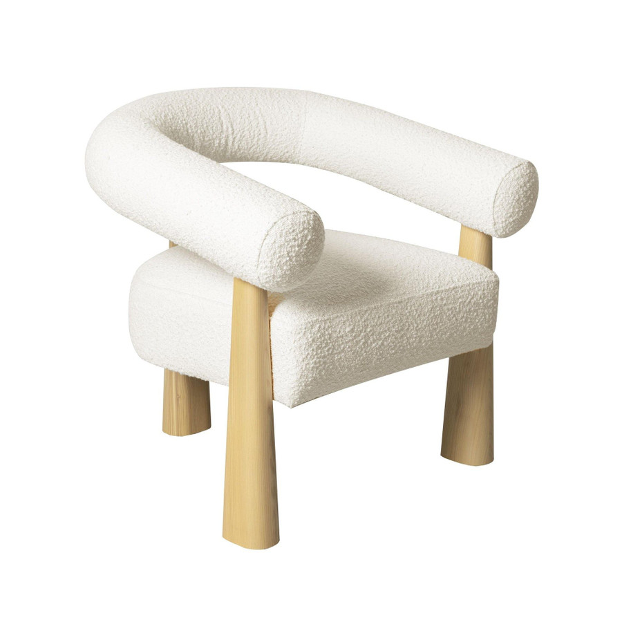 Spara Cream Performance Boucle Accent Chair | BeBoldFurniture