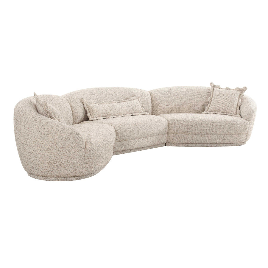 Marion Two-Tone Textured Boucle 6 Person Sectional | BeBoldFurniture
