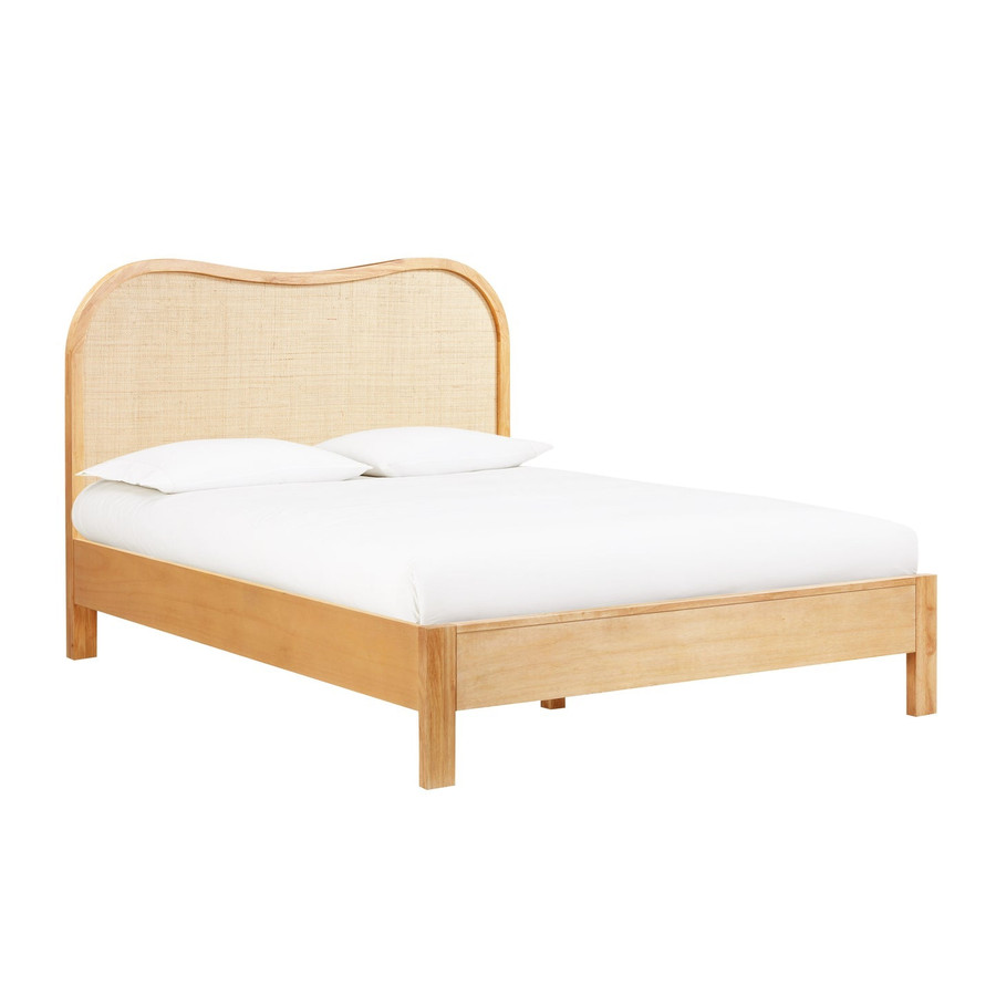 Grappa Natural Wood & Rattan Bed | BeBoldFurniture