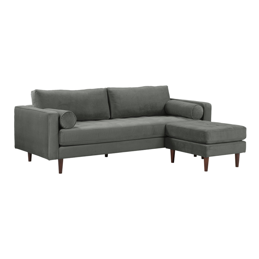 Cave Ash Gray Velvet Sectional | BeBoldFurniture