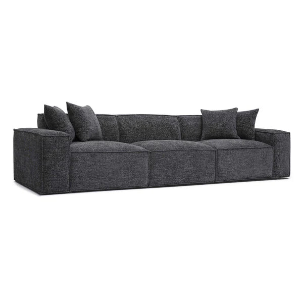 Mindy Charcoal Chenille Basketweave Modular Sofa | BeBoldFurniture