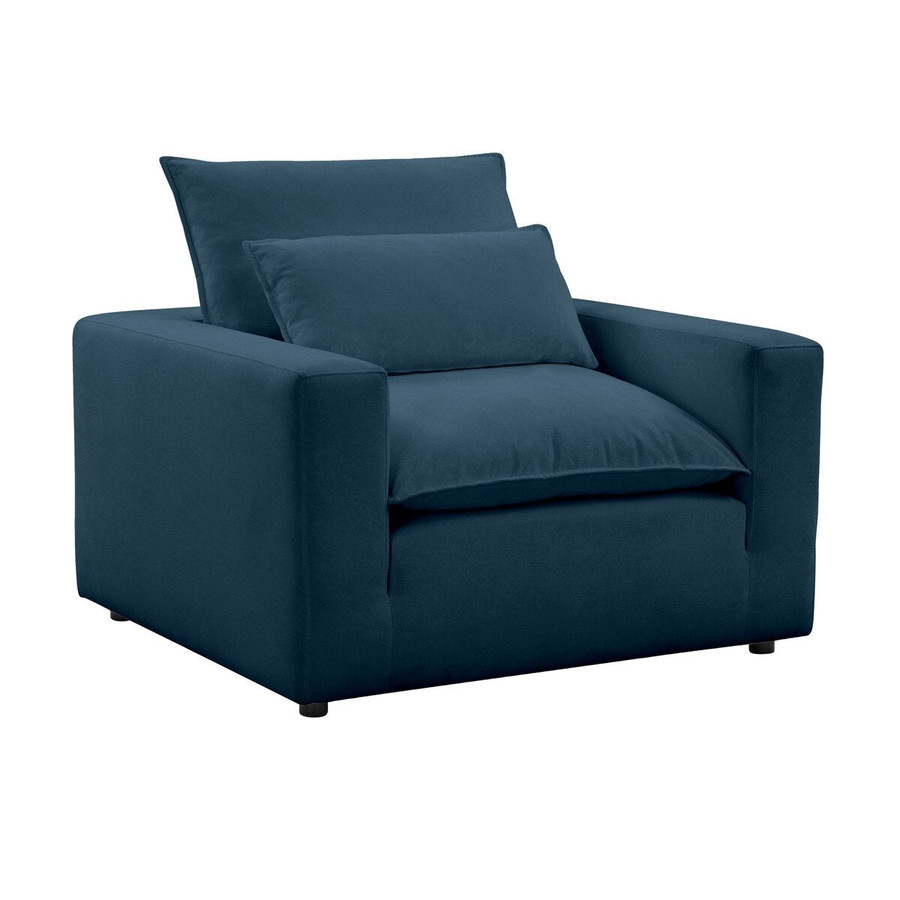 Cali Navy Performance Fabric Arm Chair | BeBoldFurniture