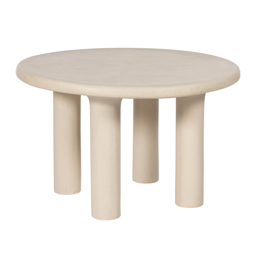 Barbara Cream Textured Indoor / Outdoor 47" Round Dining Table | BeBoldFurniture