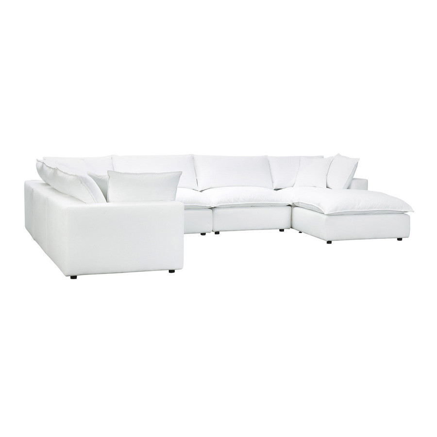 Cali Pearl Performance Fabric Modular Large Chaise Sectional | BeBoldFurniture