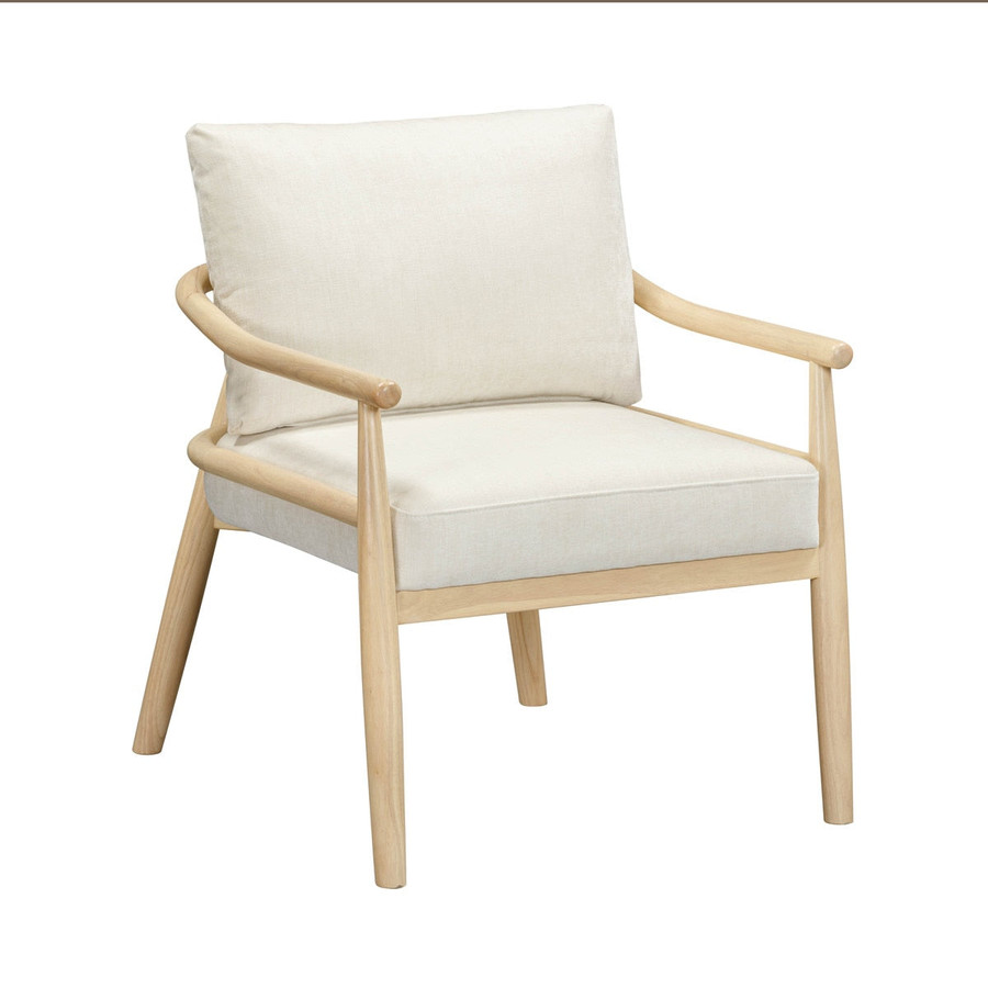 Dixie Cream Chenille Velvet Accent Chair | BeBoldFurniture