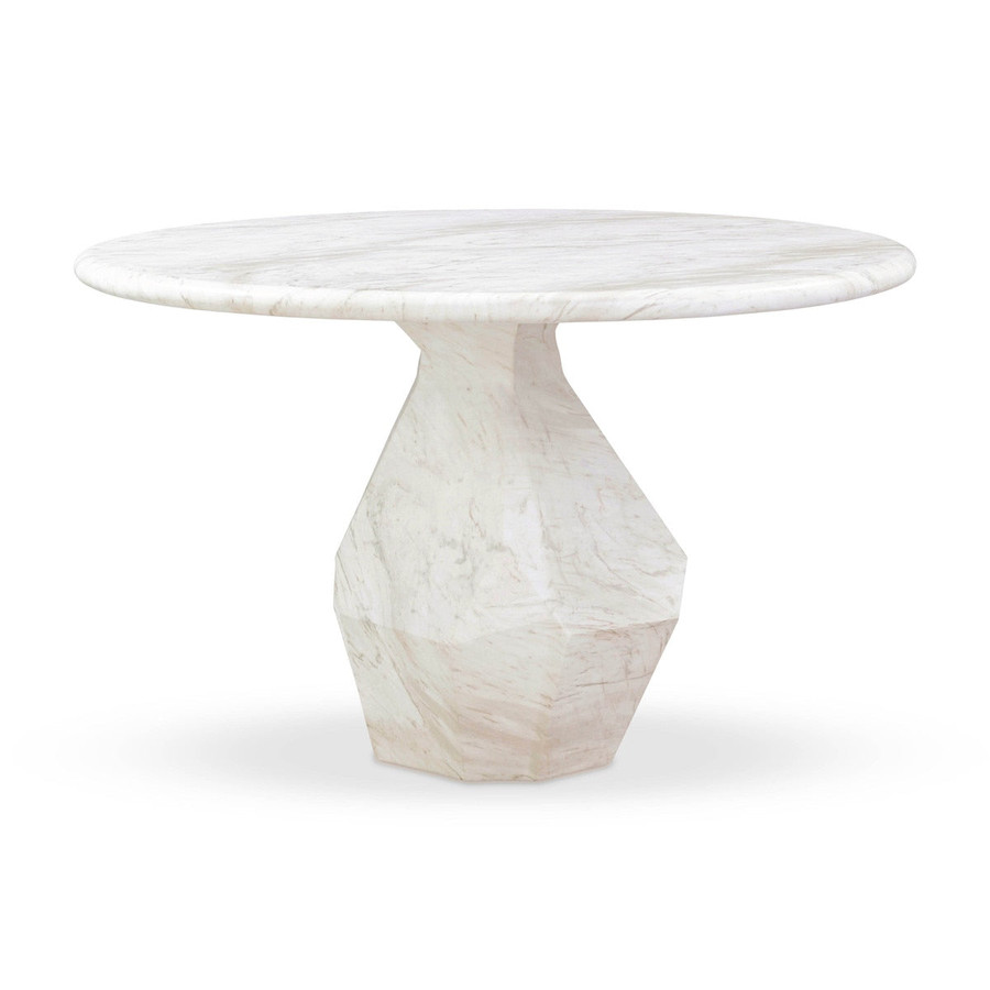 Esme Faux Marble Indoor / Outdoor 48" Round Dining Table - Be Bold Furniture