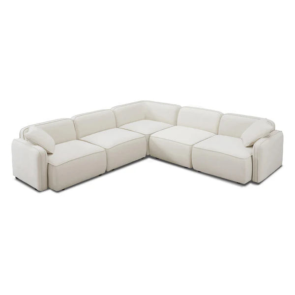 Travie Sand Upcycled Linen Modular L-Sectional | BeBoldFurniture