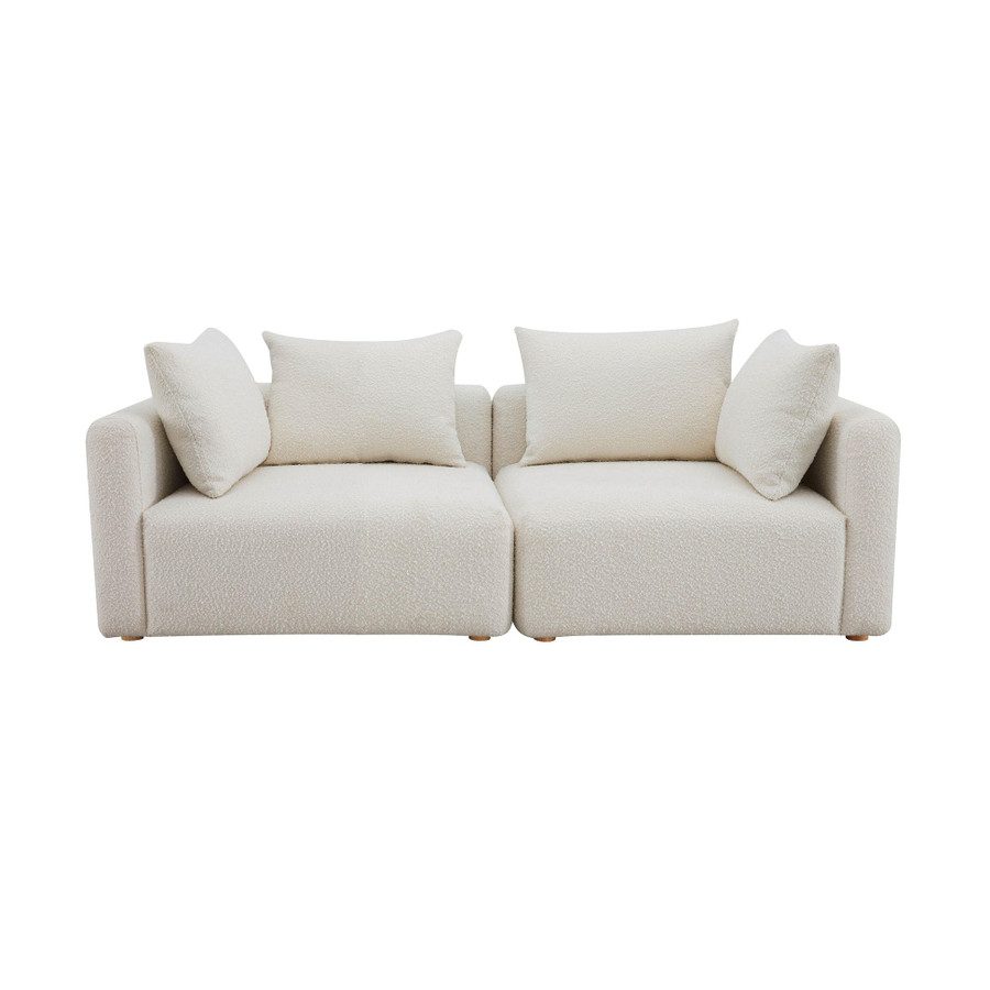 Hangover Cream Boucle Loveseat | BeBoldFurniture