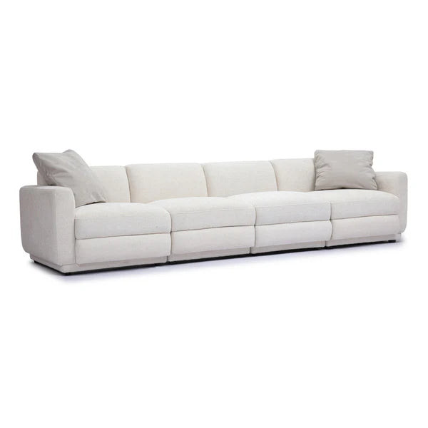 Perry Cream Chenille Modular Long Sofa | BeBoldFurniture