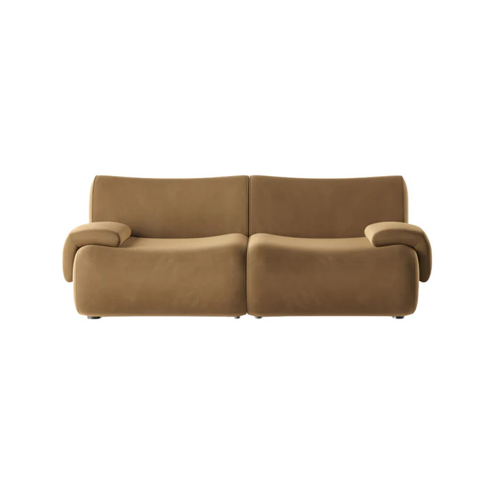 Zenith 80" Latte Brown Performance Velvet Modular Loveseat