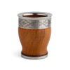Wooden Mate Gourd with Carved Metal Rim – Traditional Style