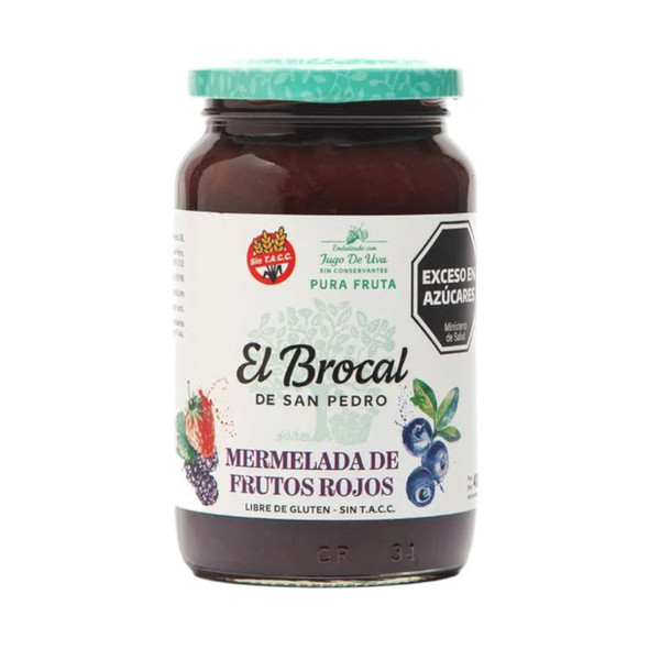 El Brocal Mermelada Frutos Rojos Light Artesanal Red Berries Jam - Gluten Free, 400 g / 14.1 oz jar