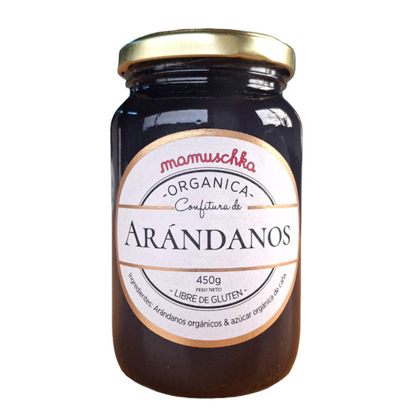 Mamuschka Confitura de Arándanos Orgánica Sin Gluten, Blueberry Organic Spread From Patagonia - Gluten Free, 450 g / 15.87 oz