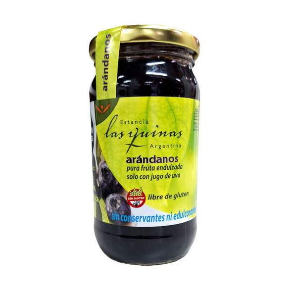 Estancia las Quinas Blueberry Jam, Gluten-Free, Pure Fruit Sweetened with Grape Juice Mermelada de Arándanos, 400 g / 14 oz
