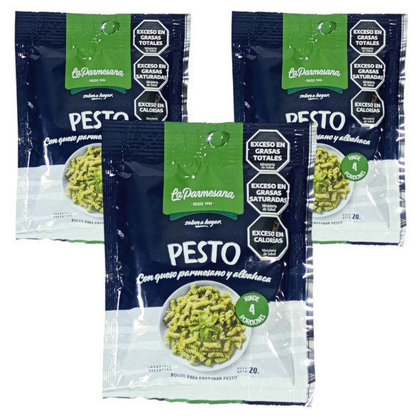 La Parmesana Pesto Powder with Parmesan Cheese & Basil, 20 g / 0.7 oz ea (pack of 3)
