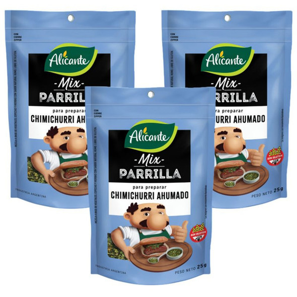 Alicante Mix Parrilla Smoked Chimichurri Seasoning, 25 g / 0.88 oz (pack of 3)