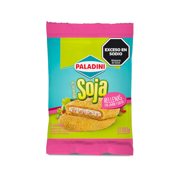 Paladini Stuffed Breaded Soy Burger Ham & Cheese Gourmet Plant-Based Delight Milanesas de Soja Rellenas de Jamón & Queso, 190 g / 6.70 oz (pack of 3)