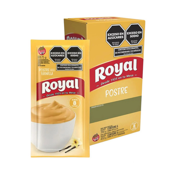 Royal Vanilla Ready to Make Dessert, 8 servings per pouch, 75 g / 2.64 oz (box of 6 pouches)