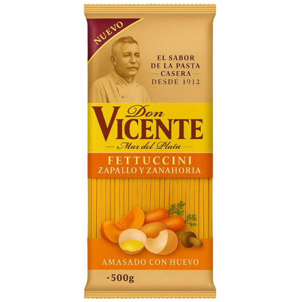 Don Vicente Fettuccini Pasta with Carrot & Pumpkin Fideos al Huevo, 500 g / 1.1 lb (pack of 3)