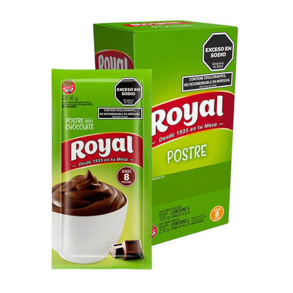 Royal Chocolate Ready to Make Light Dessert Low Sugar, 8 servings per pouch, 50 g / 1.76 oz (box of 6 pouches)