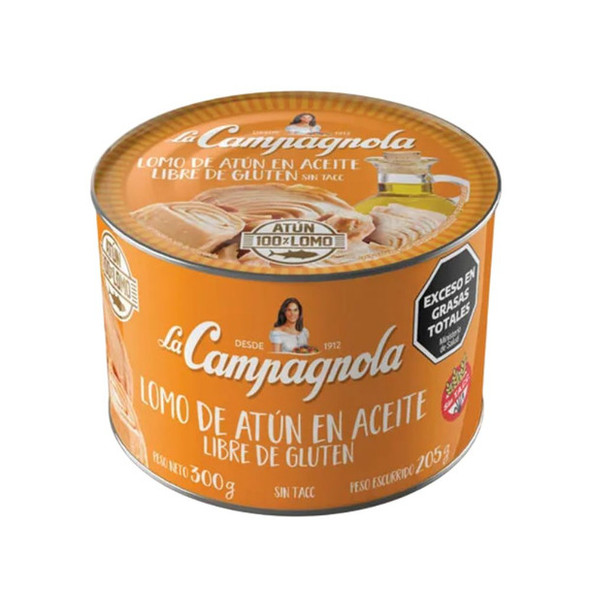 La Campagnola Tuna Loin in Oil, Gluten-Free Lomo de Atún en Aceite, 300 g / 10.6 oz