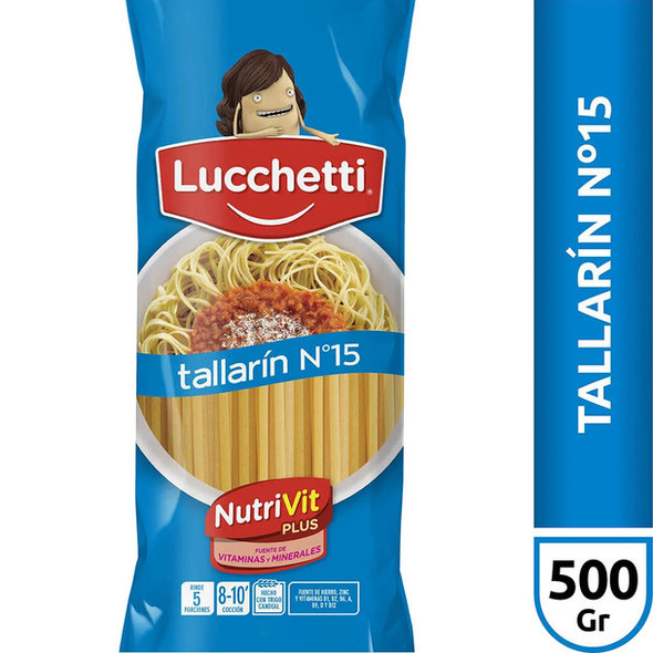 Fideos Lucchetti Tallarín N°5 Pasta Noodles 5 Servings, 500 g / 1.1 lb (pack of 3)