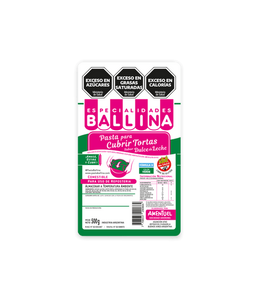 Pasta Ballina Green Fondant Formula H Dulce de Leche-Flavored Cake Covering Pasta Para Cubrir Tortas, 500 g / 1.1 lb bag