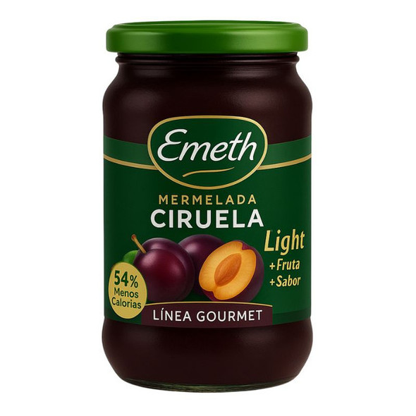 Emeth Plum Jam Mermelada de Ciruela Light Sin TACC, 390 g / 13.8 oz