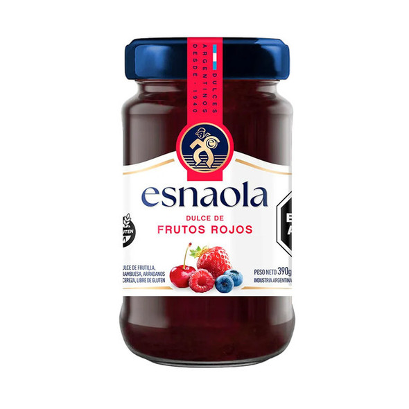 Esnaola Gluten-Free Red Fruit Jam with Authentic Fruity Flavor, 390 g / 13.76 oz