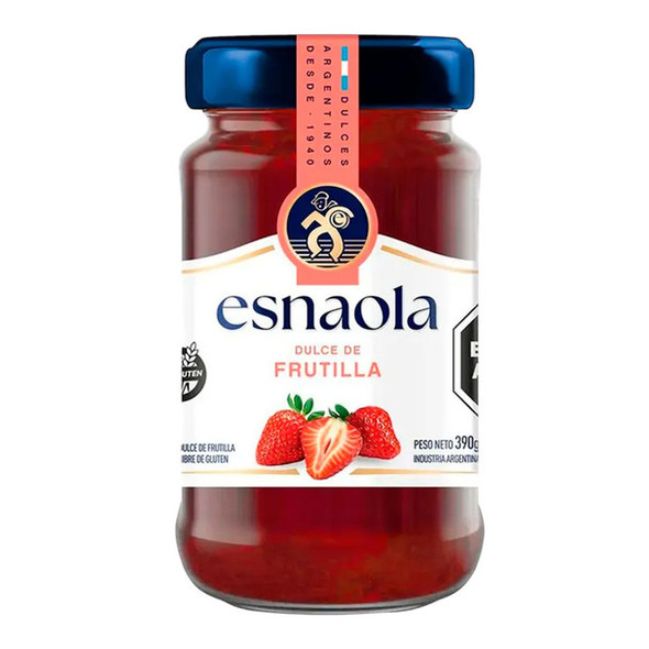 Esnaola Gluten-Free Strawberry Jam with Authentic Fruity Flavor, 390 g / 13.76 oz