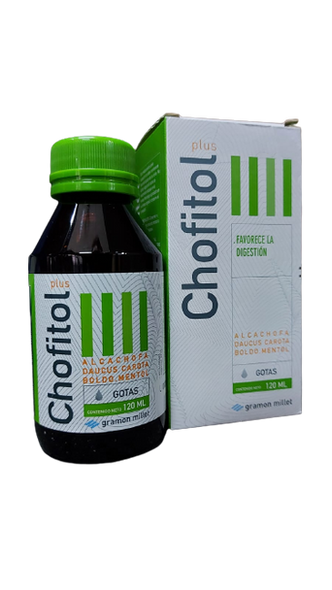 Chofitol Plus After-Food Digestive With Artichoke, Boldo, Daucus Carota, Menthol Extract, 120 ml / 4.06 oz dropper bottle
