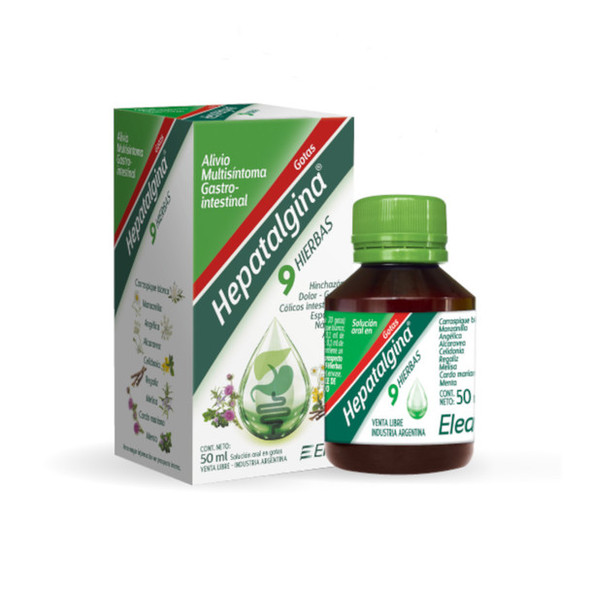 Hepatalgina 9 Herbal Drops for Multi-Symptom Gastrointestinal Relief, 50 ml / 1.69 fl oz