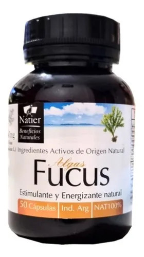 Natier Algas Fucus Vegan Dietary Supplement Bladderwrack Algae 100% Vegetal, 0.4 g per unit (50 count)
