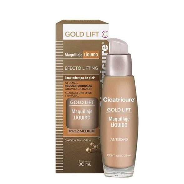 Cicatricure Gold Lift Medium Liquid Foundation Maquillaje Líquido Antiedad, 30 ml / 1.01 oz fl