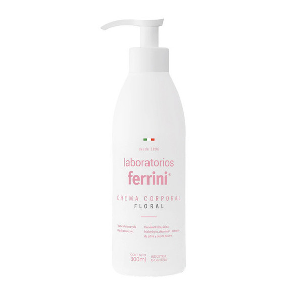 Laboratorios Ferrini Floral Body Cream with Allantoin, Hyaluronic Acid, Vitamin E, 300 ml / 10.14 fl oz