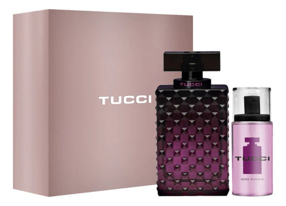 Tucci Nero Riserva Eau de Parfum for Women + Body Splash Set, 100 ml / 3.38 fl oz & 75 ml / 2.53 fl oz