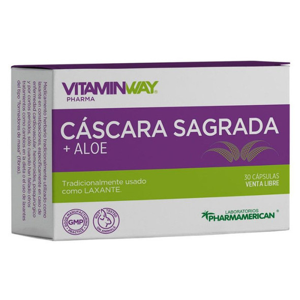 VitaminWay Cáscara Sagrada + Aloe, 30 Capsules Display