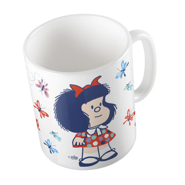 Taza Mafalda Coffee & Tea Mug - Mafalda Uno Mismo Ceramic Mug with Screen Print Design - Ceramic Printed Cup